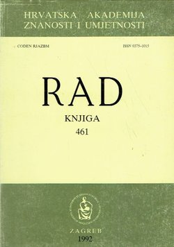 Rad HAZU. Knjiga 461. Razred za društvene znanosti XXXI/1992