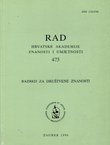 Rad HAZU. Knjiga 473. Razred za društvene znanosti XXXIV/1996