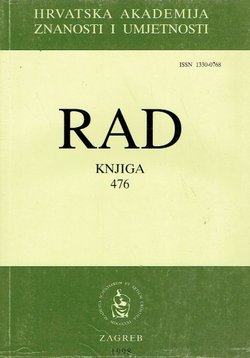 Rad HAZU. Knjiga 476. Razred za društvene znanosti XXXVI/1998