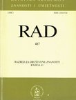 Rad HAZU. Knjiga 487. Razred za društvene znanosti 41/2003