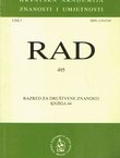 Rad HAZU. Knjiga 495. Razred za društvene znanosti 44/2006