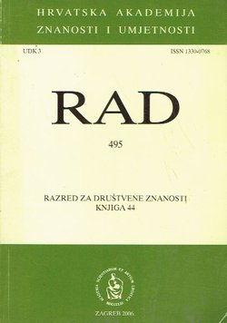 Rad HAZU. Knjiga 495. Razred za društvene znanosti 44/2006