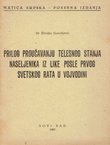 Prilog proučavanju telesnog stanja naseljenika iz Like posle Prvog svetskog rata u Vojvodini