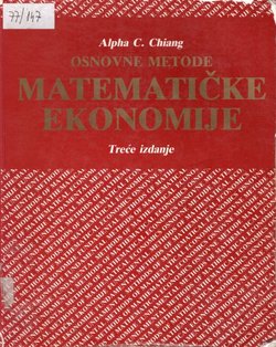 Osnovne metode matematičke ekonomije (3.izd.)