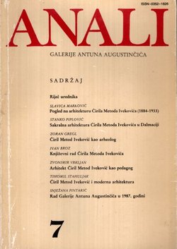 Anali Galerije Antuna Augustinčića 7/1987