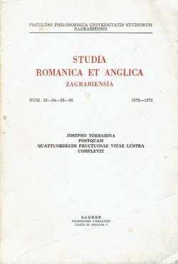 Studia romanica et anglica zagrabiensia 33-34-35-36/1972-74 (Josepho Torbarina postquam quattuodecim fructuosae viatae lustra complevit)