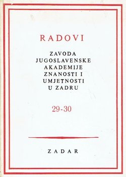 Radovi Zavoda JAZU u Zadru 29-30/1982-83