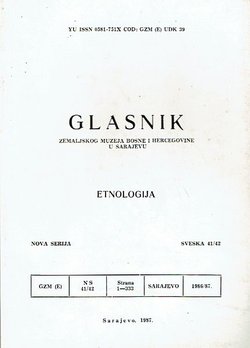 Glasnik Zemaljskog muzeja Bosne i Hercegovine u Sarajevu. Etnologija. Nova serija 40/1985