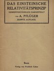 Das Einsteinsche Relativitätsprinzip. Gemeinverständlich Dargestellt (10.Aufl.)