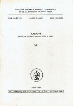 Radovi Zavoda za povijesne znanosti HAZU u Zadru 38/1996