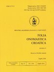Folia onomastika croatica 33/2022