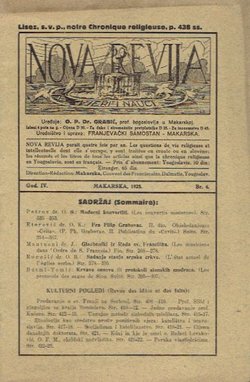 Nova revija. Vjeri i nauci ( IV/4/1925)
