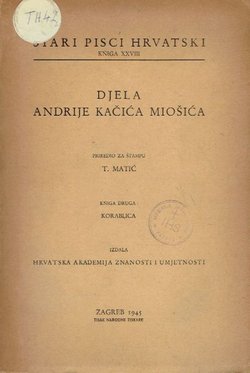 Djela Andrije Kačića Miošića II. Korablica